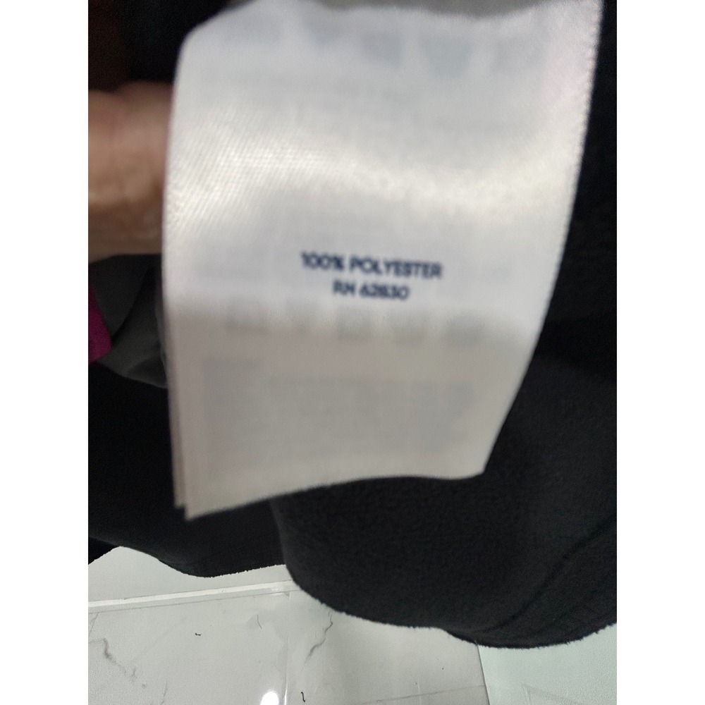 Lands End Womens XXL Gray Pink Grid Texture Full Zip Fleece Jacket Mock Neck - Picture 4 of 11
